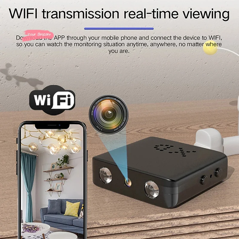 Y-New 1080P HD Mini Wifi Camera XD Wire Camera Smart Home Security Indoor Anti-theft IP Camera Video Voice APP Real-time Cam