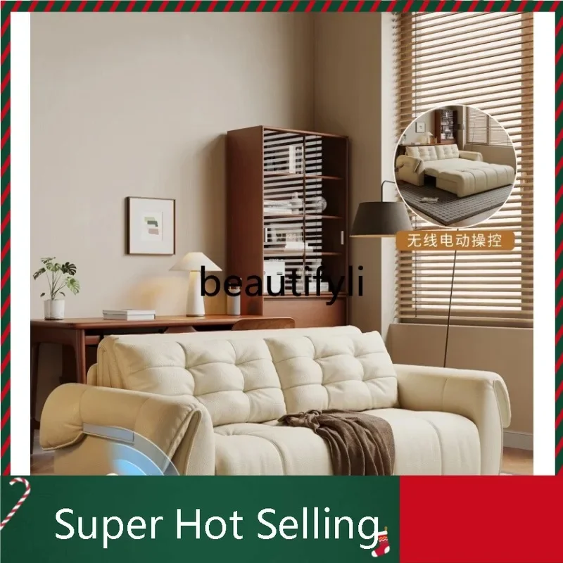X  K132 Electric Sofa Bed Small Apartment Multi-Functional Living Room New Model Dual-Use Foldable Double Retractable Bed