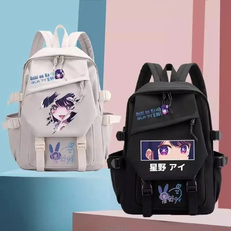 Ai Hoshino Anime Mochilas para Meninas, Mochila Escolar de Nylon Multibolso para Estudantes, Laptop Kawaii Feminino, Anime, Meninas