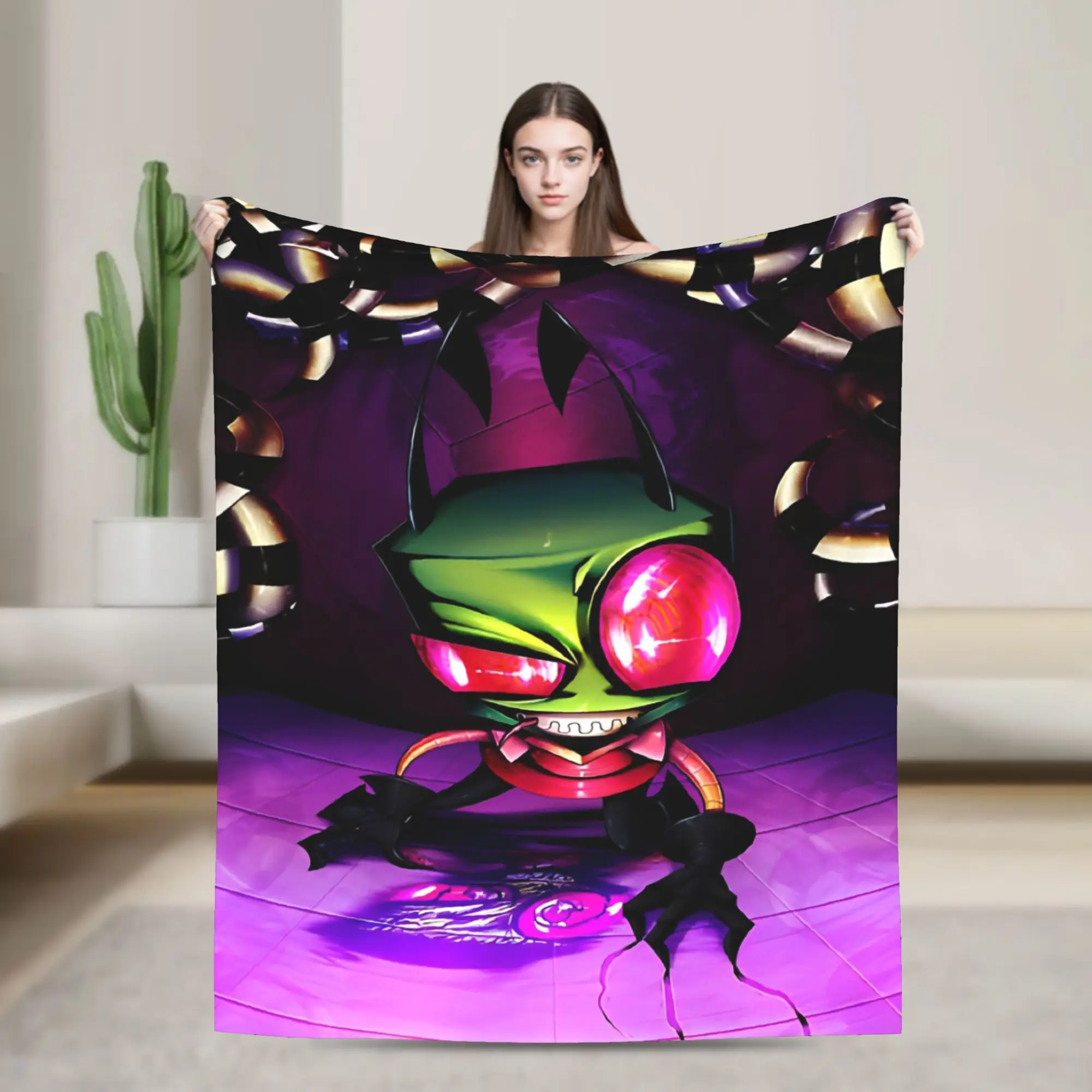 

Активное одеяло Invaders Zims Gir, шерстяные одеяла с героями мультфильмов, летние персонализированные легкие покрывала с кондиционером,