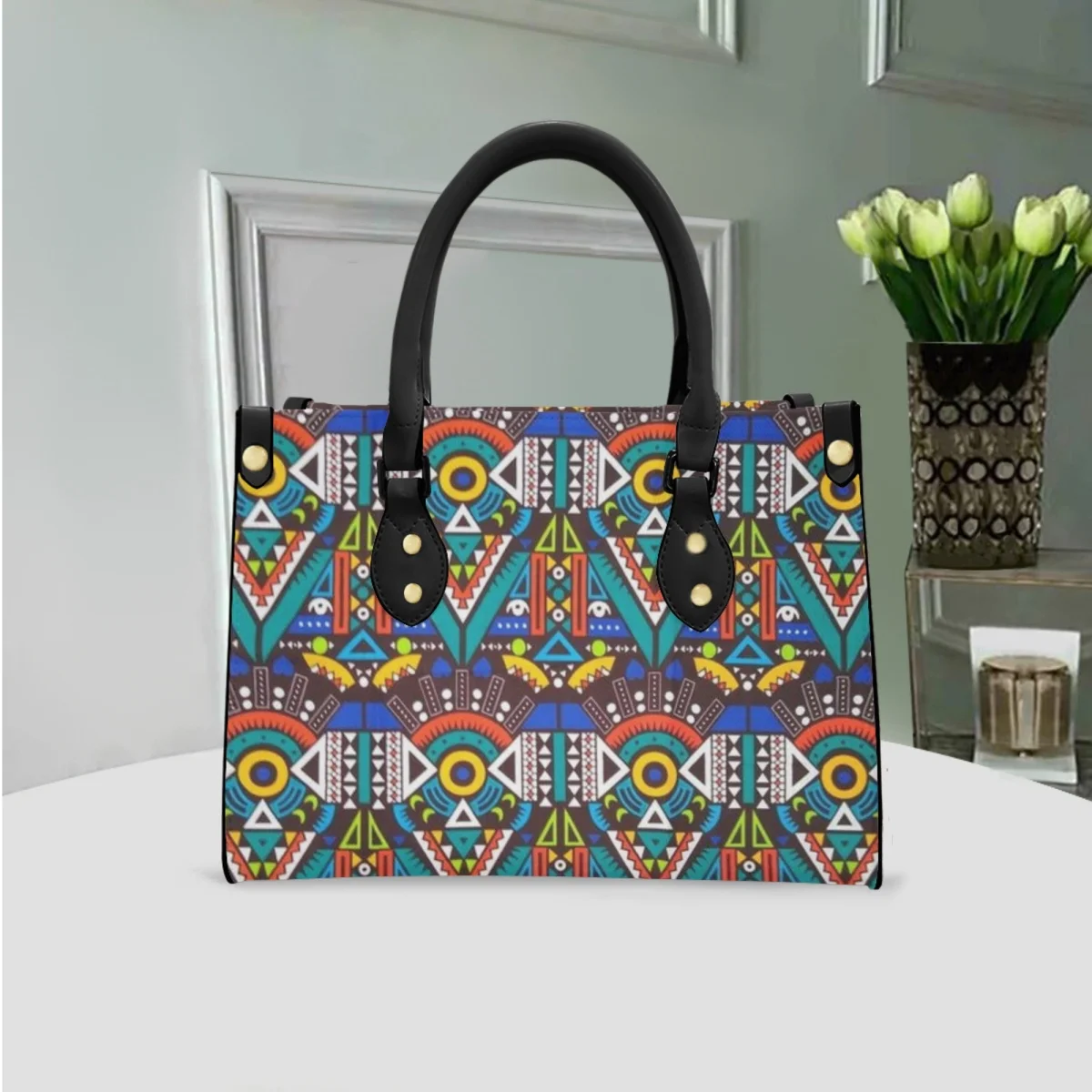 

FORUDESIGNS Totes Bags Tote Bags African Printing Wax Handbags For Women Tribal Ethnic Culture Designed Handbag Vacation Trip