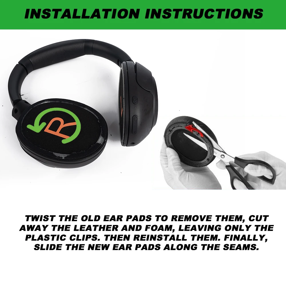 Earphone Pads For QCY H3 H3Lite H3S Replacement Earpads Earmuffs Memory Covers Sponge Protein Compatible Version view 3