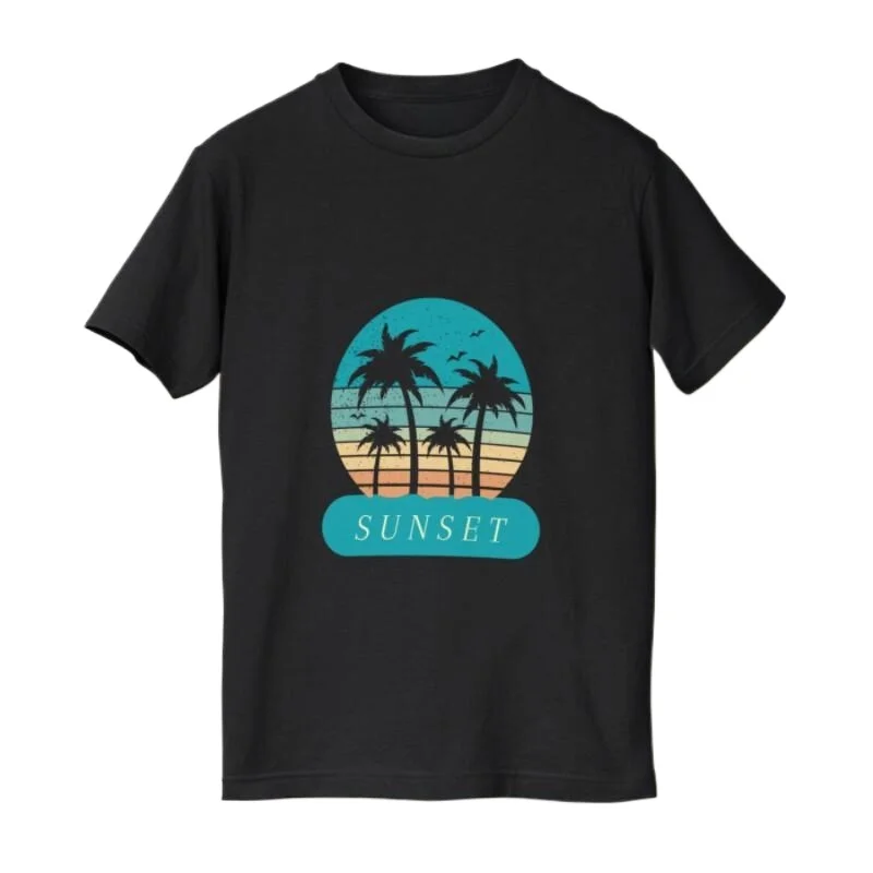 

Retro Palm Tree Sunset T-Shirt for Men Vintage Graphic Tee Summer Beach Vacation Outfit Gift for Dad Husband Friend