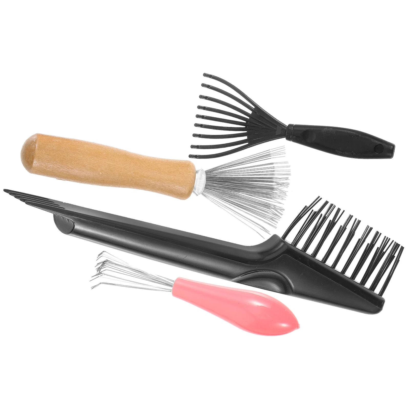 

4Pcs Hair Removal Cleaner Tool Compact Hairbrush Cleaner Brush Rake for Scalp Cleaning Comb and Detangling Hairbrush Care