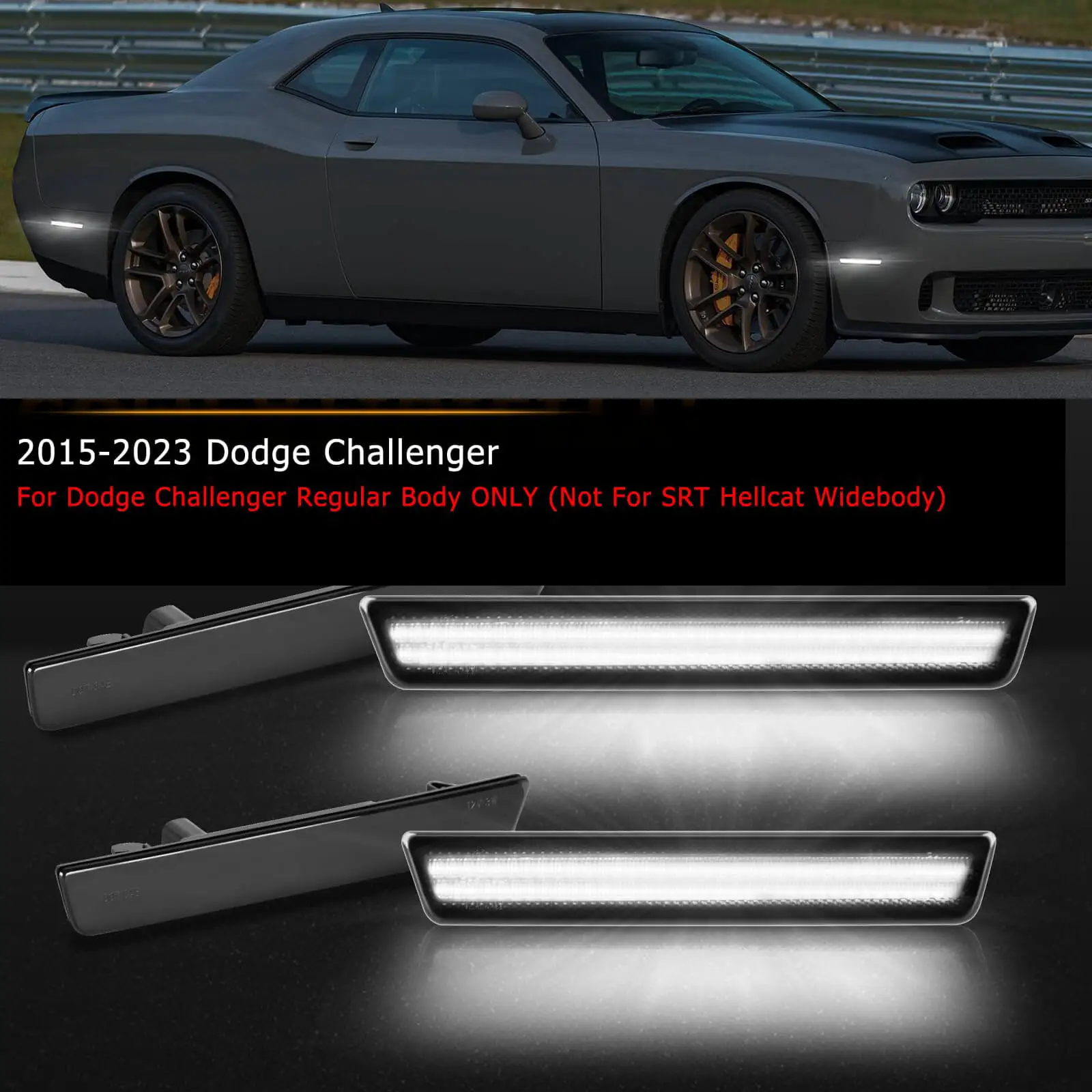 Per Dodge Challenger 2015 2016 2017 2018 2019 2020 2021 2022 2023 Auto Anteriore Posteriore LED Luci di posizione laterali Lampade