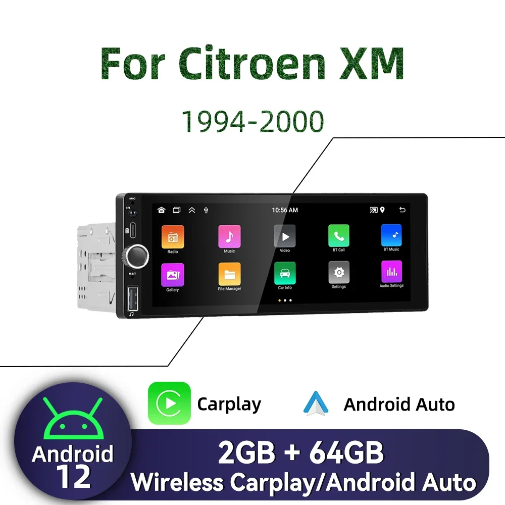 

For Citroen XM 1994-2000 1 Din Android Radio Carplay Android Auto 6.86" Screen Stereo Car Multimedia Head Unit Autoradio BT WIFI