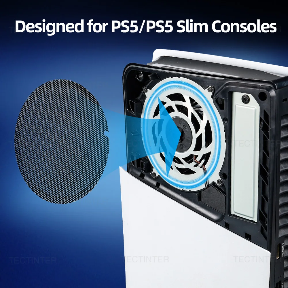 غطاء علبة شبكي مقاوم للغبار لمرشح الغبار لجهاز PS5/PS5، غطاء مضاد للغبار لوحدة التحكم PS5/PS5، غطاء مضاد للغبار لملحقات ألعاب PlayStation 5