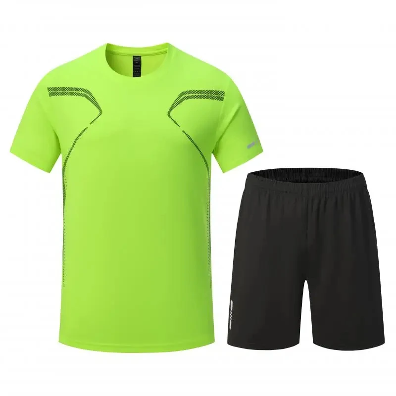 Fitnesskleding, sneldrogend T-shirtpak voor heren dames, hardloopoek conheceu korte mouwen, sportkleding, gymsporttrainingspak