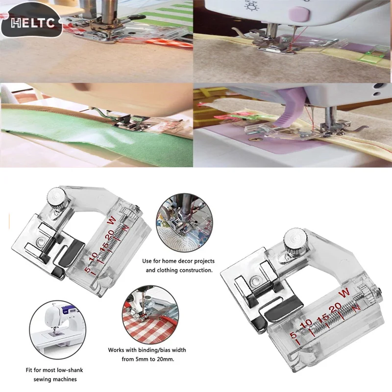 7x 5x2.5 cm Adjustable Bias Tape Binding Foot Snap Presser Foot 6290 For Brother And Most Low Shank Sewing Machine Accessories