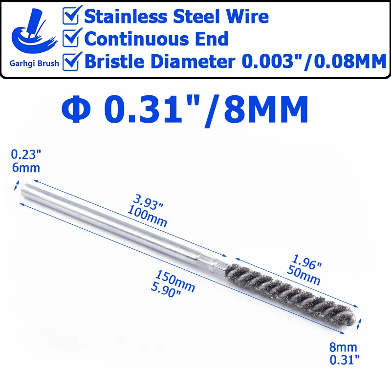 Produktbild von 20 Edelstahl-Reinigungsbürsten – 3 Mm Schaft, 5 Mm Kopf, Für Rost Entfernen & Polieren