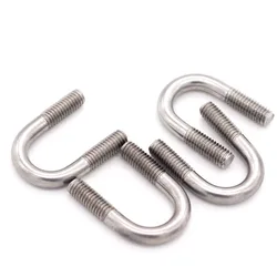 M6 M8 M10 304 A2-70 Stainless Steel Metric Thread U-type U-shape Bolt Hoop Pipe Tube Clip Strap Clasp Clamp U Screw Bolt