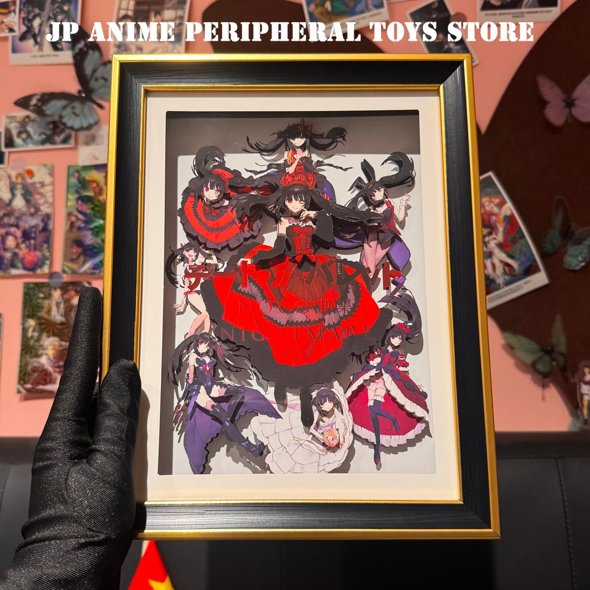 

New Tokisaki Kurumi 3D Handmade Art Painting date a live Cartoon Figure Collect Picture Ornaments Decora Fans Gift