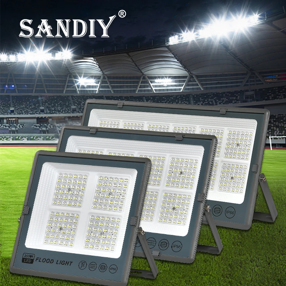 SANDIY Outdoor LED Spotlight Stadium Projector 200W 600W High Brightness Reflector 100W 800W Construction Spotlight Garage Light