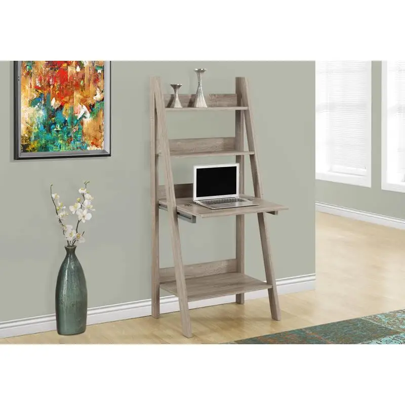 

Современный компьютерный стол для домашнего офиса, высота 61 дюйм, с полками для хранения, отделка из коричневого ламината для рабочей станции для ноутбука