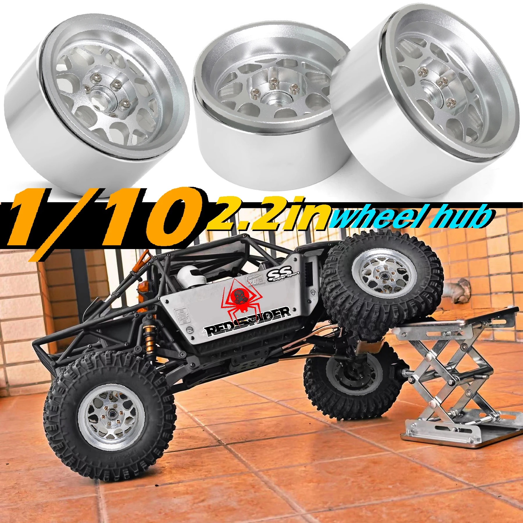 4pcs 2.2 Beadlock Wheels Aluminum for 1/10 RC Rock Crawler Car Axial Wraith RR10 SCX10 II III 90046 TRX4 TRX6 YETI D90 CC01