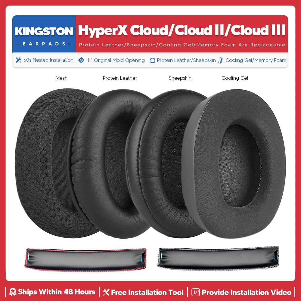 Replacement Ear Pads For Kingston HyperX Cloud Ⅱ Ⅲ Cloud 2 3Wireless Headphone Accessories Headset Ear Cushion Repair Parts