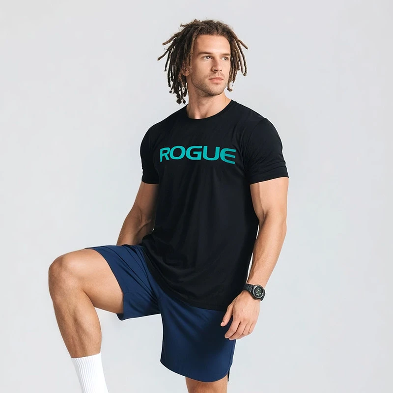 Herren-Trainings-T-Shirt mit kurzen Ärmeln für umfassendes Training, Kniebeugen, Laufen und Fitness, Unisex-Modell für Männer und Frauen – Detail 3