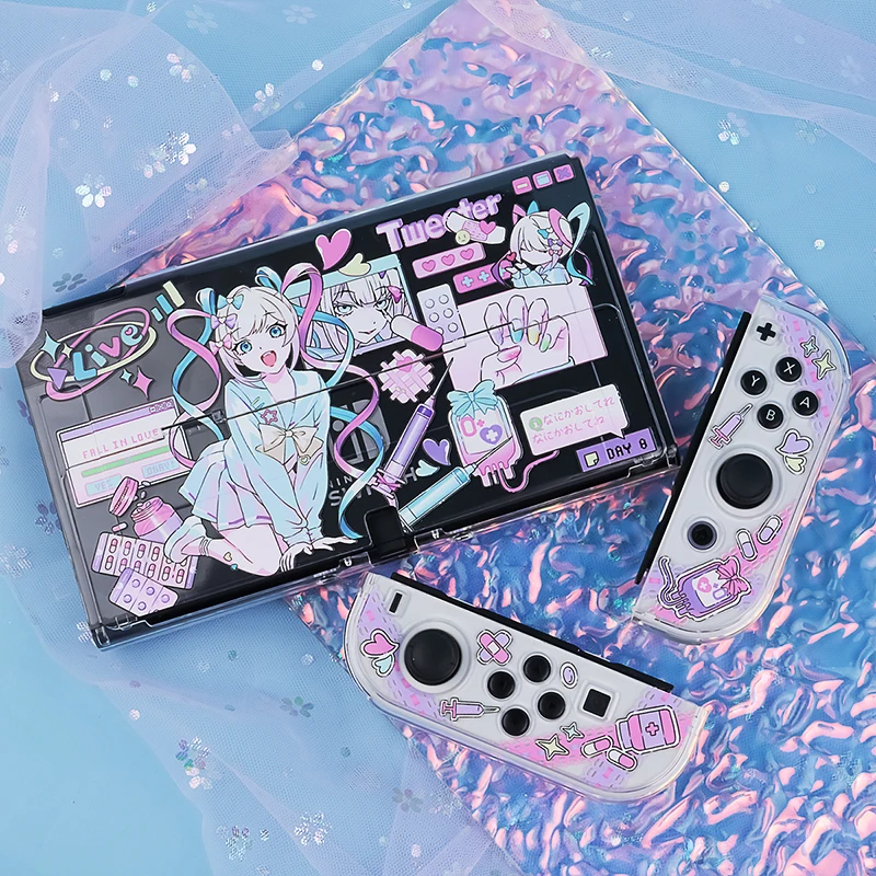 Śliczny przełącznik oled Anime Wygląd gry Etui ochronne NS Switch Lite Przezroczysta twarda skorupa Odpowiednia dla Nintendo Switch Oled — zdjęcie produktu 3
