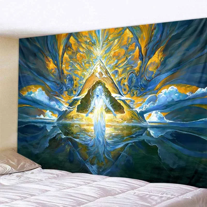 Character Art Tapestry Kawaii Aesthetic Room Decor Wall Hanging Psychedelic Scene Wall Décor Hippie Boho Yoga Mat Sheet 8 Sizes