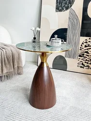 Modern Simple Coffee Table, Slate Light Luxury Round Coffee Table,New Exquisite Living Room Sofa Side Table Small Round Table