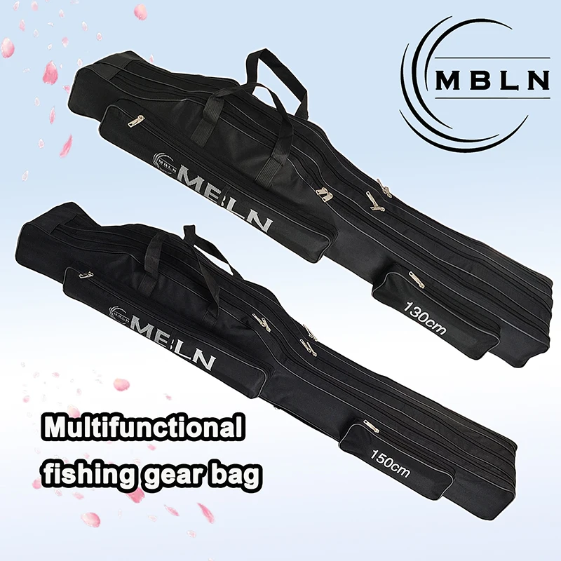 

1 шт. MBLN 3-слойная складная сумка для удочки большой вместимости — прочная молния, портативное хранилище снастей, переноска на плечо и руке