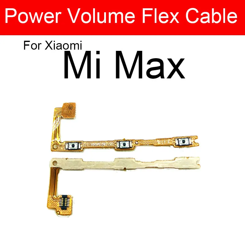 Volume Power Side Button Flex Cable For Xiaomi Mi A1 A2 Lite A3 5X 6X CC9e Mix 4 3 2S Max 3 2 Power Key Cable For Redmi 6 Pro