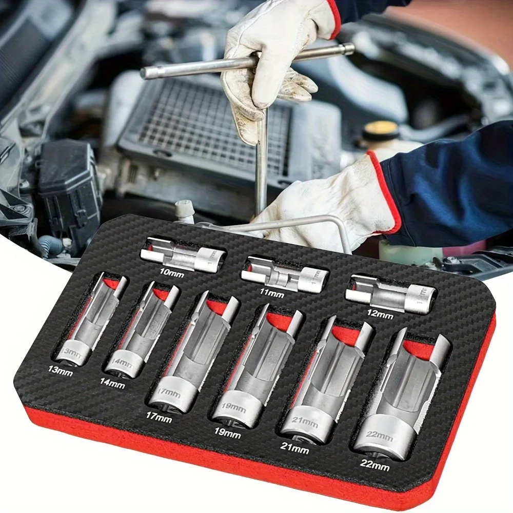 

Open Oil Pipe Removal Sleeve Slotted Oxygen Sensor Wrench Diesel Fuel Injection Pipe Hexagonal Auto Repair Tool
