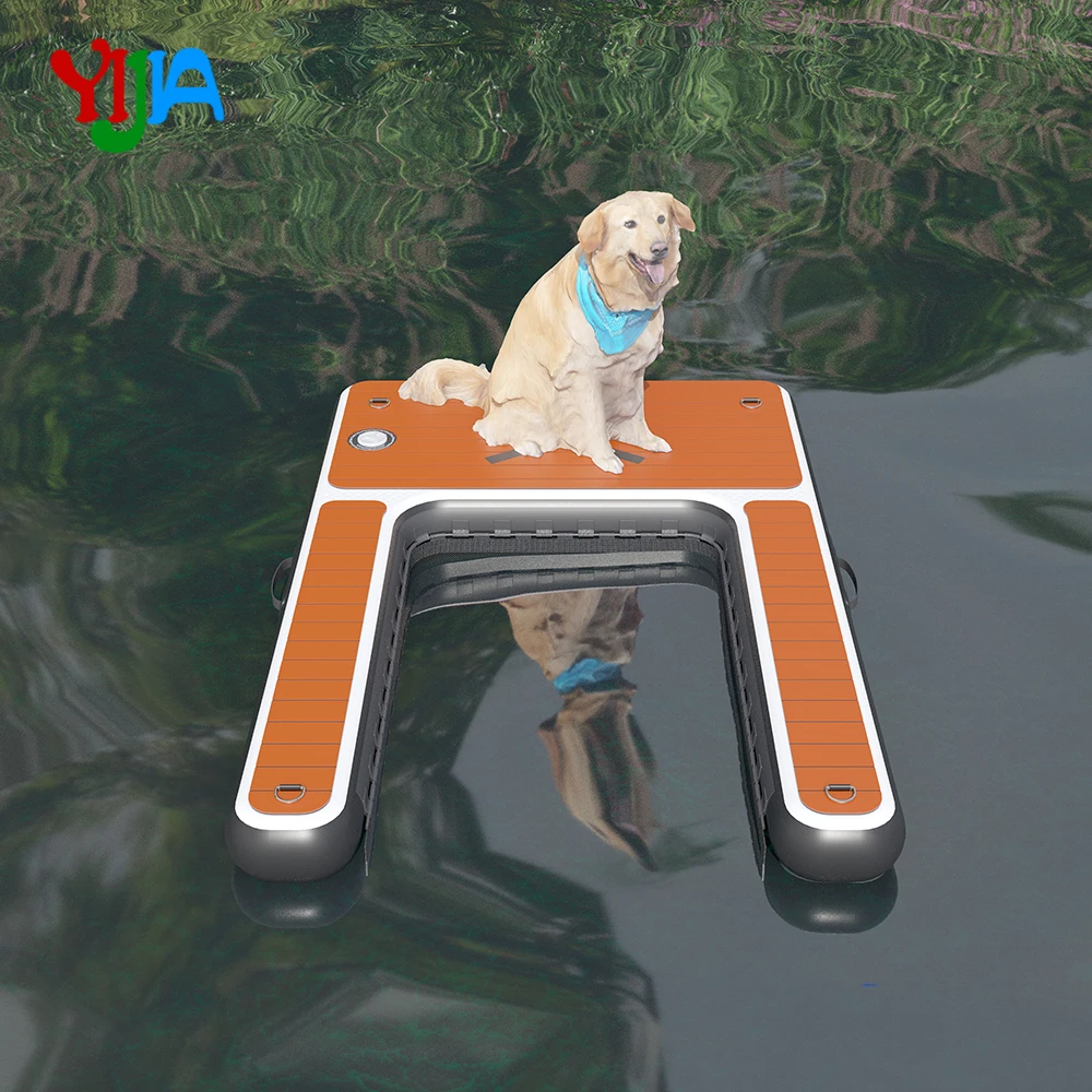 150cm Inflatable Dog Water Ramp Dog Boat Ramp for Dogs Safe Float Floating Ramps Ladder for Pool, Lake, Boat Dog On Water Steps