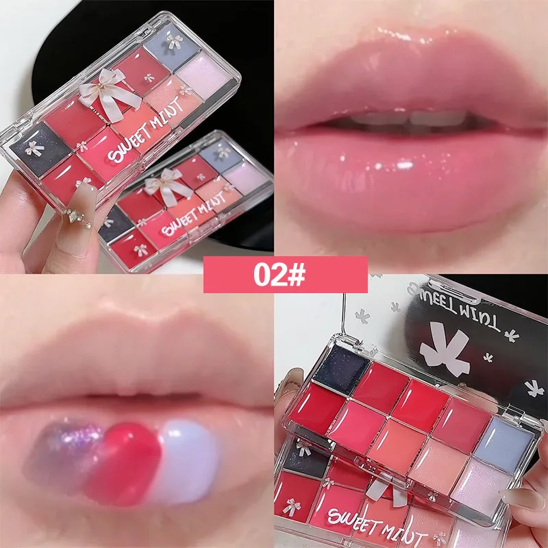 Jelly Lip Gloss Plate Moisturizes Lasting Natural Water Light Lip Gloss Waterproof Dry Moisturizes Lip Glaze Korean Lip Makeup