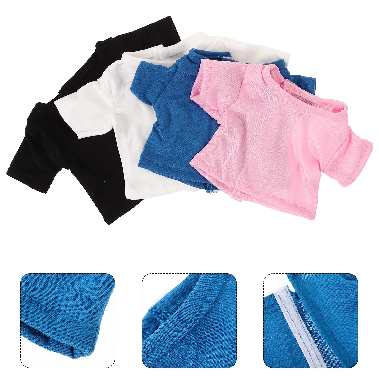 

4Pcs T Shirts Delicate Fabric Clothes Soft Comfortable Not Easy to Fade Reusable Decorative Accessories