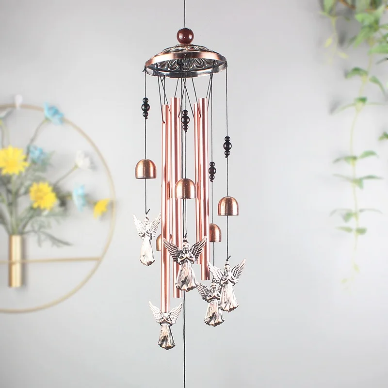 Wind Chimes Outdoor Garden Decoration 4 Metal Tubes With Hook Pleasant Melody Angel Windchimes Balcony Hanging Home Decor Items