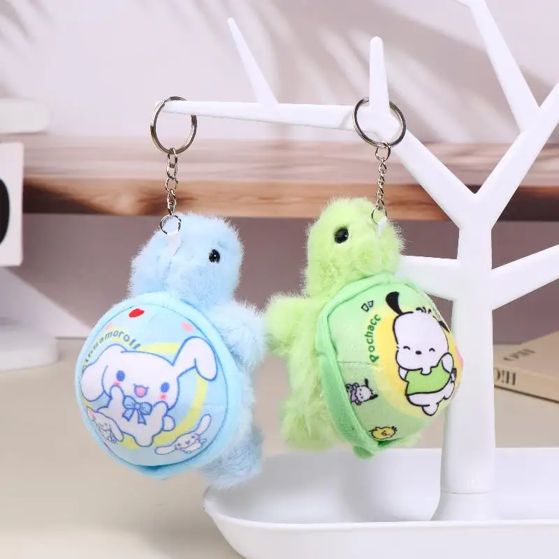 لطيف سانريو السلاحف ألعاب من نسيج مخملي المفاتيح الكرتون محشوة دمية كيرينغ حقيبة قلادة على ظهره معلقة الديكور هدايا عيد الميلاد