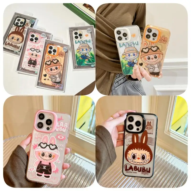 MINISOs new cute and stylish cartoonLABUBU iPhone case is suitable for13 14 15 16 ProMax Plus 16plusromantic girlsbirthday gifts