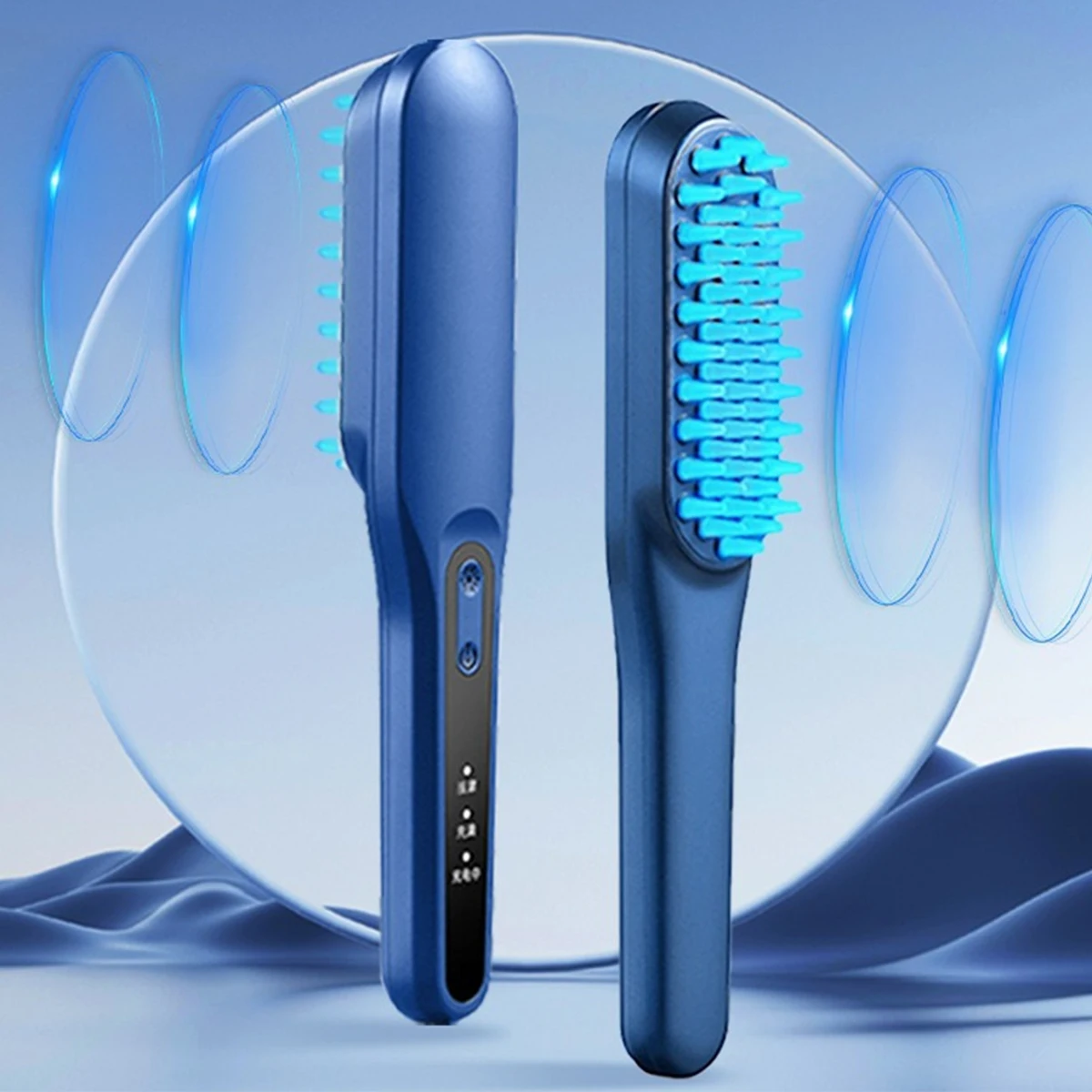 

USB electric massage comb, colored light care, healthy hair, dense hair, hairdressing, hair combing, vibrating massager