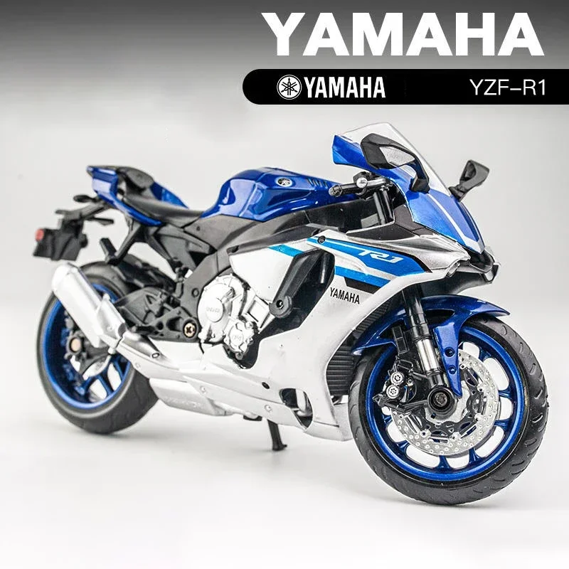 1:12 Yamaha YZF-R1 YZFR1 Racing Motorcycles Simulation Alloy Motorcycle Model Shock Absorbers Collection Toy Car Kid Gift