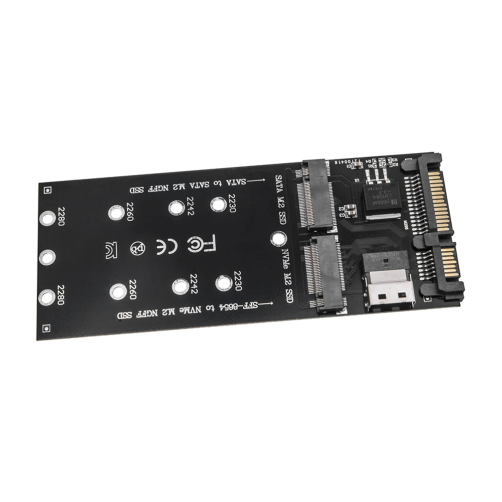 Adaptateur M.2 vers SATA SFF-8654, convertisseur SSD NVME M2, adaptateur combiné 2 en 1, carte de conversion pour carte mère d'ordinateur