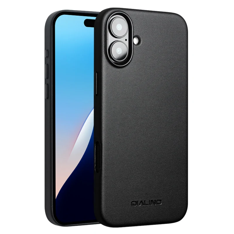 

Новые тонкие чехлы для телефонов QIALINO из натуральной кожи для iPhone 16 Pro Max, противоударная задняя крышка ручной работы для iPhone 15 Pro Max, чехол