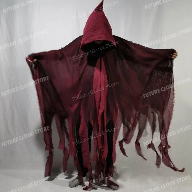 High Quality Halloween Tattered Cloak Cape Adult Kids Zombie Costume Prop Haunted House Escape Room Decoration Pr