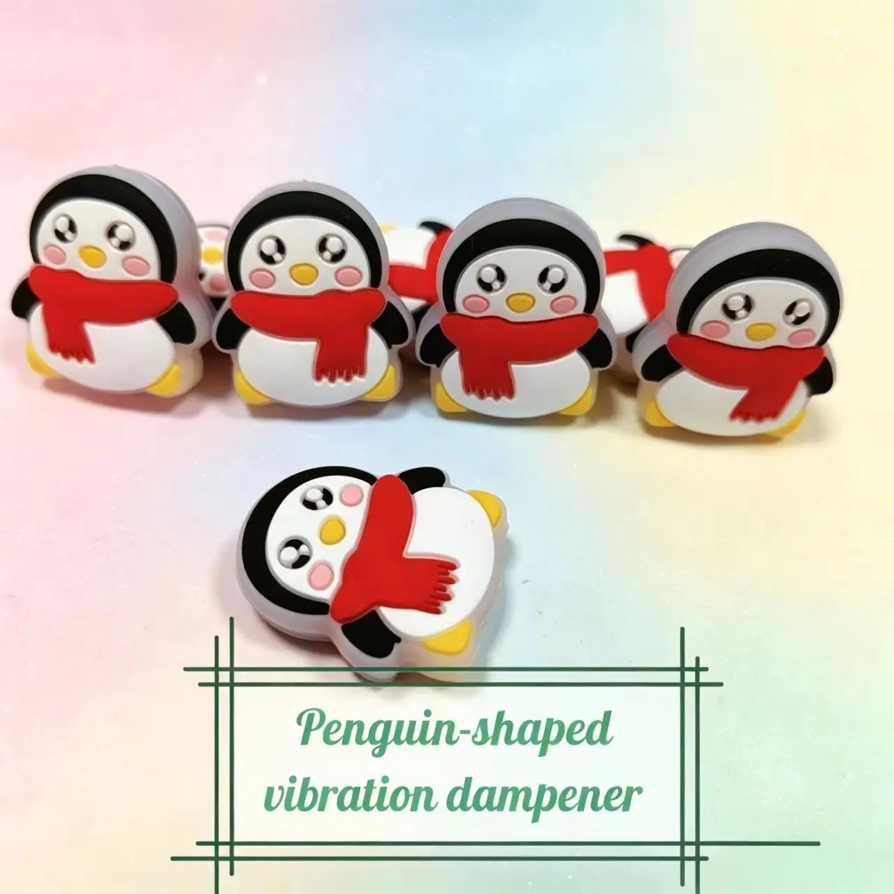 New Penguin-shaped Silicone Vibration Dampener for Tennis, Badminton and Squash Rackets