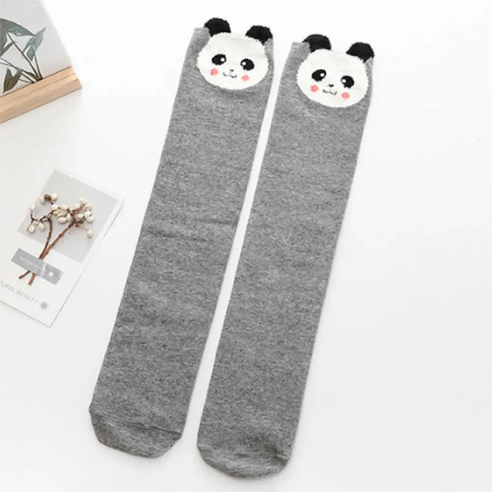 girl socks cartoon owl dog print children heaps socks half cylinder boy knee-high socks kids knee above cotton sock