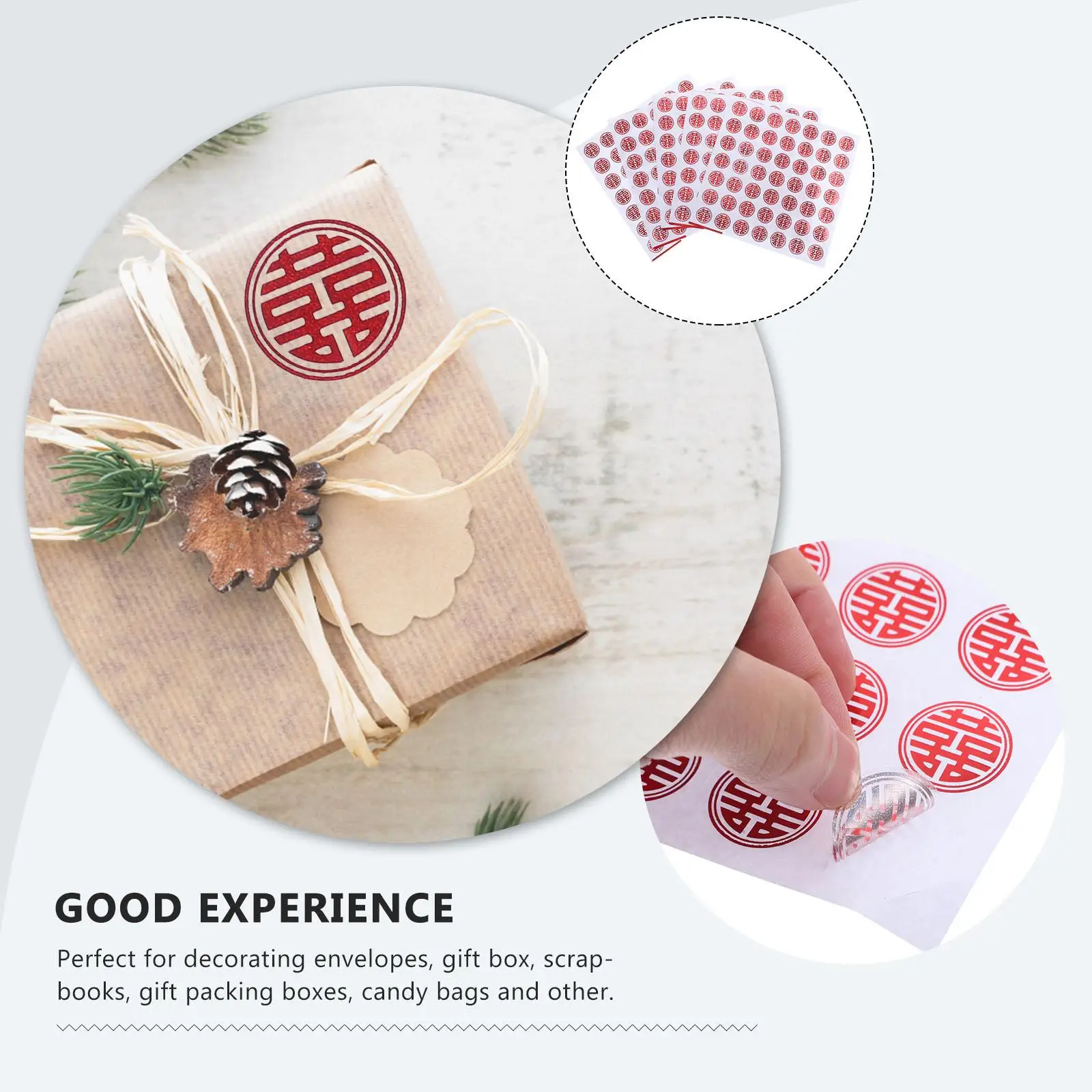 20 Blatt Hi-Wort-Aufkleber, hochwertig, selbstklebend, lebendige Hochzeit, Atmosphäre, Umschläge, Geschenkbox, Scrapbook-Taschenetiketten, Versiegelung