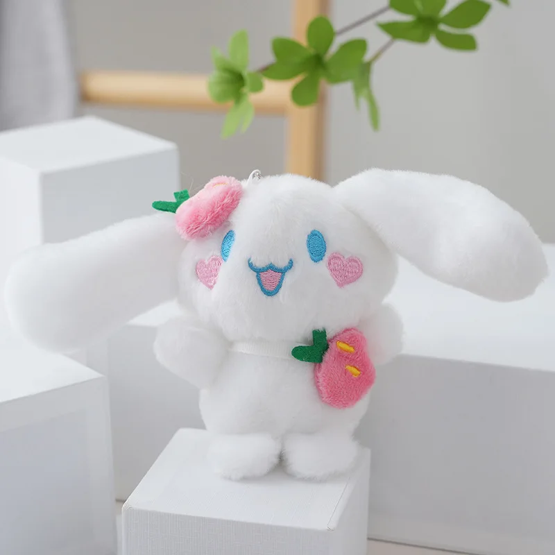 Porte-clés en peluche Sanurgente, jouet en peluche, fruit mignon, enna, Kuromi Melody Kawaii, pendentif sac à dos, cadeau d'anniversaire, 13cm, chaud