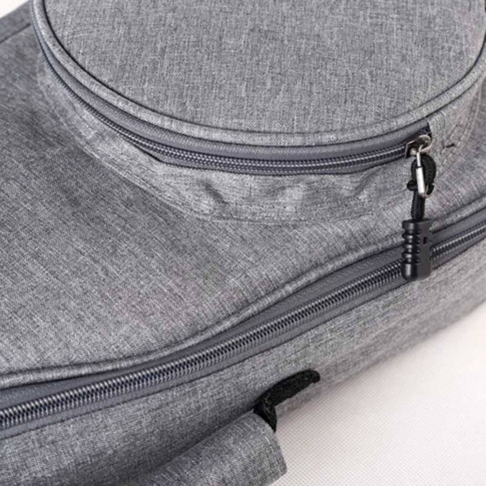 

23-Inch Waterproof Canvas Ukulele Bag Thick Cotton Padding Protective Backpack Design Musical Instrument Case Light Grey
