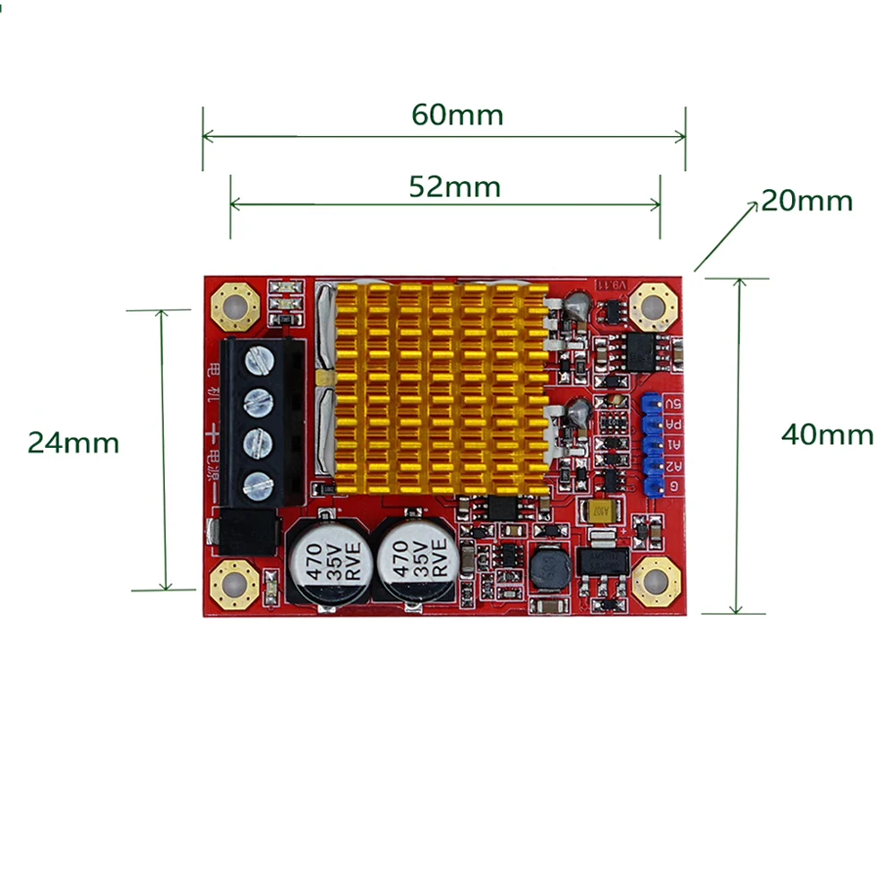 Imagem -05 - Motor Drive Module H-bridge Driver Tensão Larga Single-channel de Alta Potência Nmos Tube Drive Board 30a dc