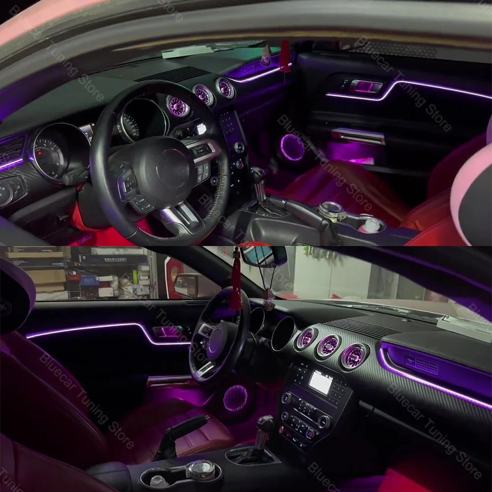 Dynamic Active Ambient Light For Ford Mustang 2016-2022 LHD RHD Ambient Light Strip Car Interior Symphony Atmosphere Lamp