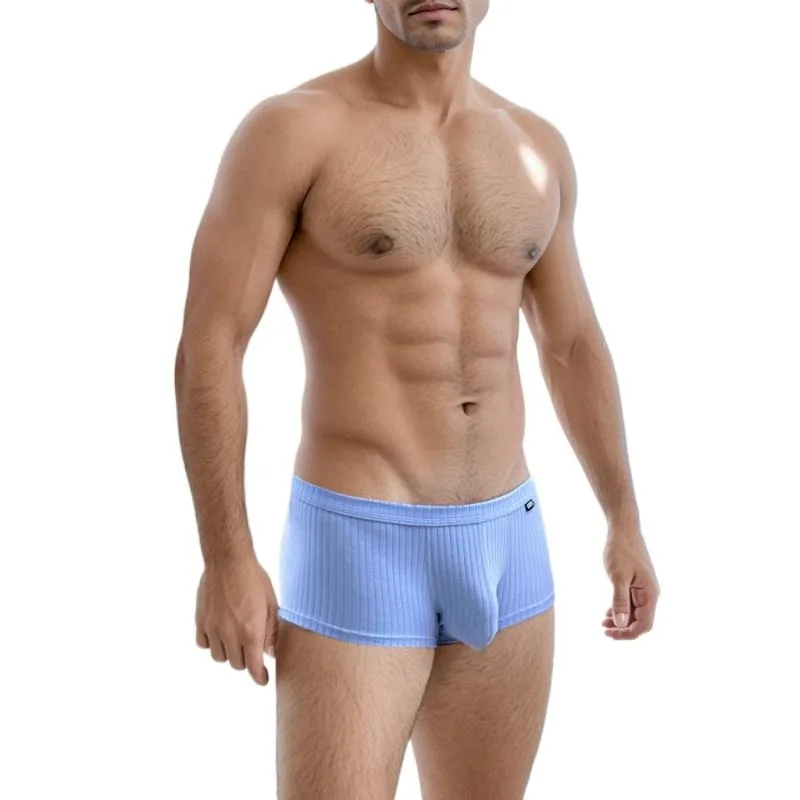 Mens Underwear Low Waisted Boxers Single Layer U Convex Pouch Breathable Trunks for Men