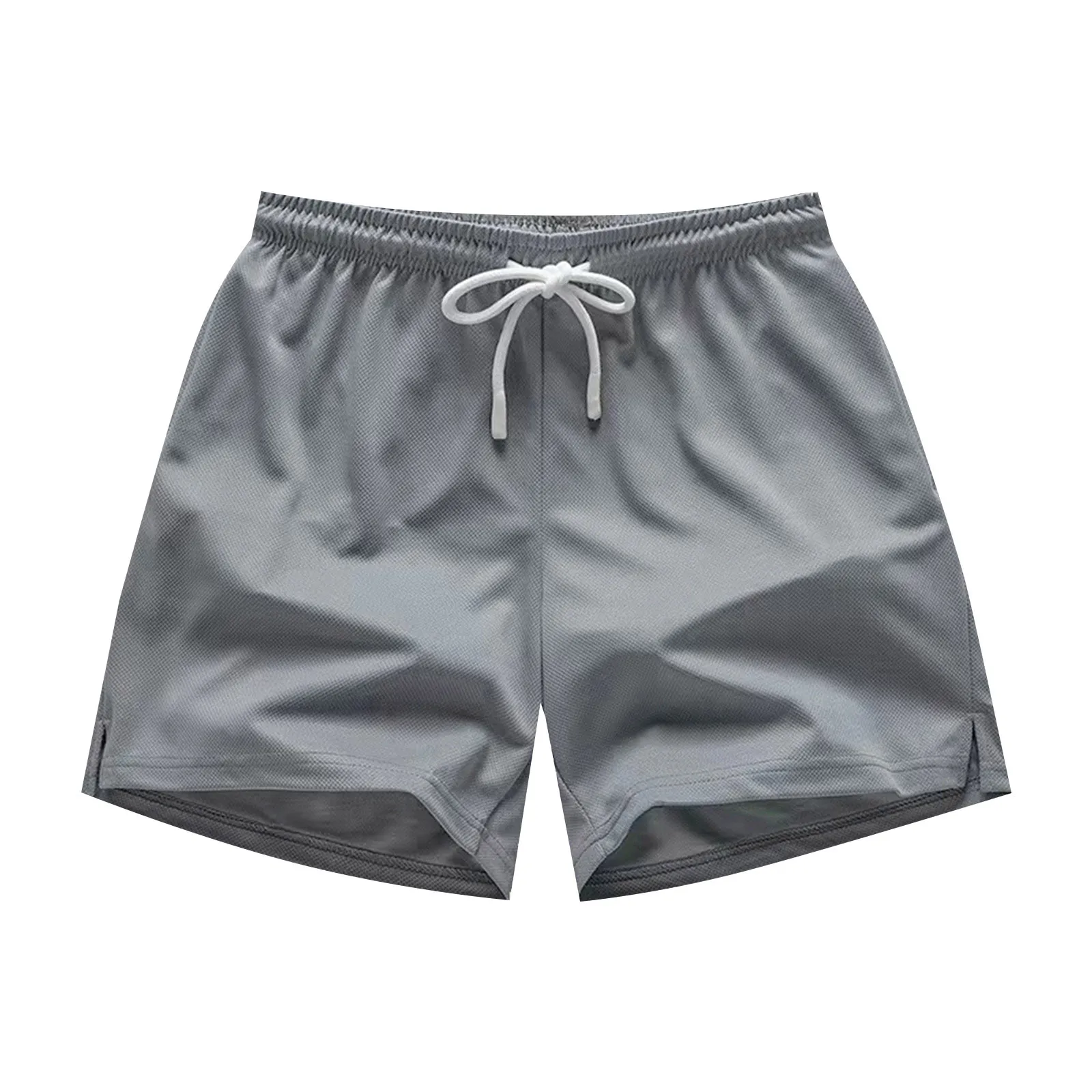 Men Casual Jogging Shorts Vintage Solid Color Drawstring Elastic Waist Sports Trunks Summer Breathable Shorts Classic Sportswear