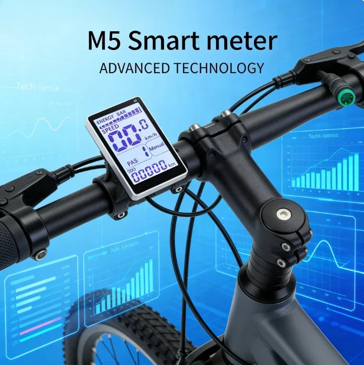 

Superior-Electric Bike LCD Display Meter 5 Pin 24V 36V 48V 60V E Scooter M5 LCD Panel Screen E-Bike Bicycle Accessories