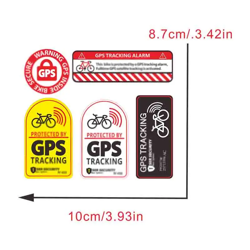 1set 2D Flat GPS Tracking Warning Vinyl Stickers, Waterproof Anti-Theft Decal For Bike Scooter Car Decor, Holiday Gift