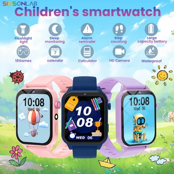 SIMSONLAB New Camera Smart Watch For Kids Games HD Touch Screen Sleep Monitor Flashlight…